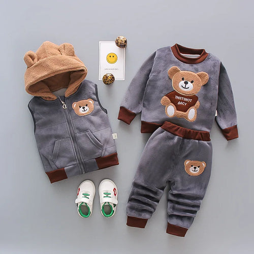 Conjunto de Inverno Ursinho Aconchego – 3 Peças para Bebês
