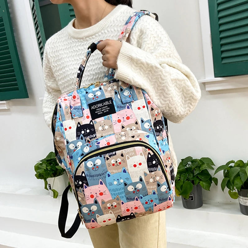 🎒 Mochila de Mamãe com Estampa Divertida – Praticidade com Estilo para o Dia a Dia!