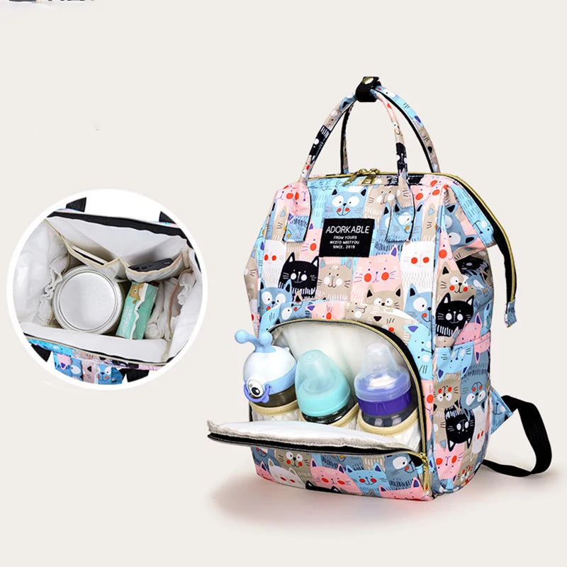 🎒 Mochila de Mamãe com Estampa Divertida – Praticidade com Estilo para o Dia a Dia!